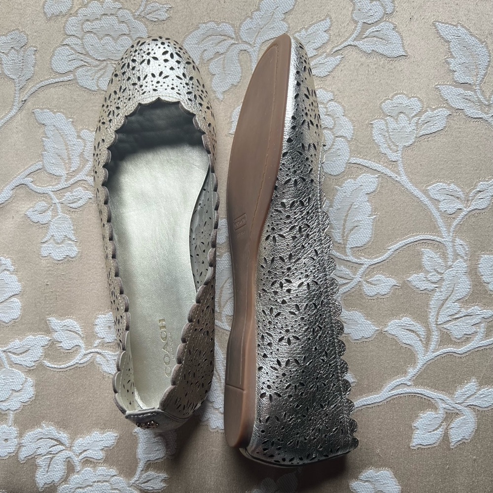 Coach Carsin ballet flat size 8 NWOT. Gold